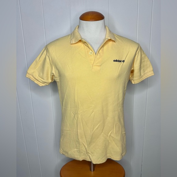 adidas Other - Vintage 80s Adidas Yellow Retro Trefoil Polo Shirt